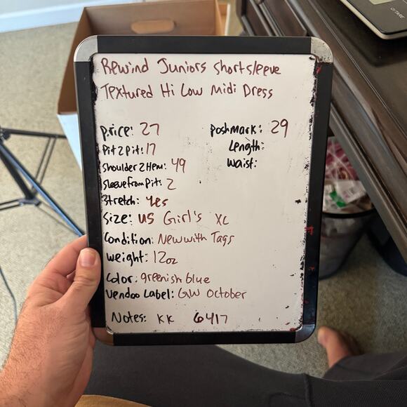 Rewind Juniors Short Sleeve Textured Hi Low Midi Dress US Girl's XL - Picture 9 of 9